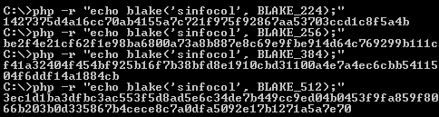 BLAKE hash extension for PHP